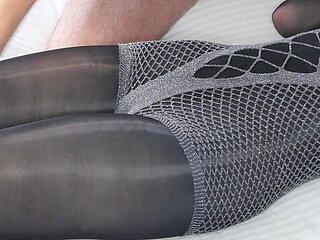 Elena Clark Masturbation Nylon Grey and Black