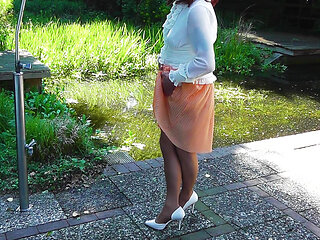 Wanking In Wet & Sheer Skirts
