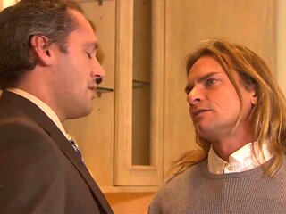 Longhaired lover fucks his wife in their own house