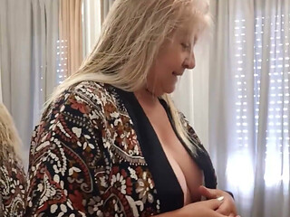Fina Dresses in a Lace Outfit. Huge Bouncing Tits