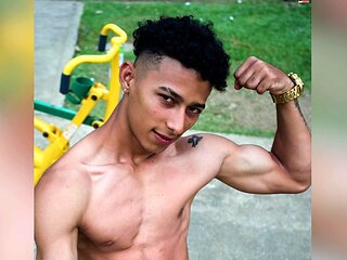 Fantastic Latino boy Marcus Brown with ripped muscles