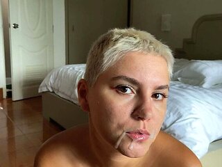 College Blonde Cheats on BF with Roommate - Hot Cowgirl Sex & Facial Cumshot