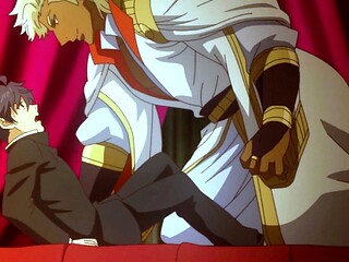 Prince strips bride and claims his ass in hot gay anime anal