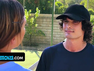 Fit Step Mother Drains Her Stepson's Tennis Balls