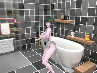 St. Louis Azur Lane Hentai Bathroom Undress Dance Tell Me Song Big Boobs Mmd 3D Green Hair (CLIP)