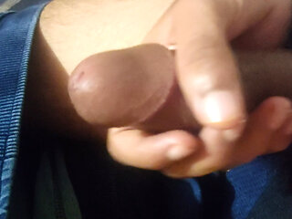 Masterbation: teenager's BBC enjoys spitting.