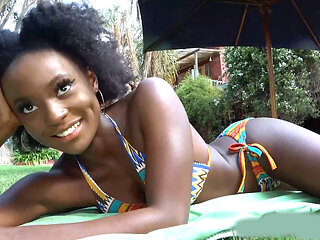 Pounding my African GF in the backyard