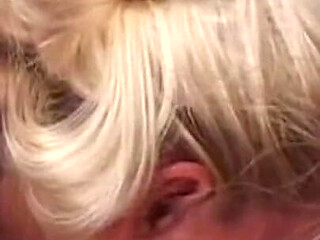 Busty Platinum Blonde MILF Takes Deep Anal Creampie