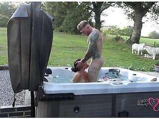 Passionate Outdoor Sex In Hot Tub On Naughty Weekend Away