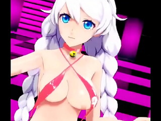 kiana kaslana pink cat mmd