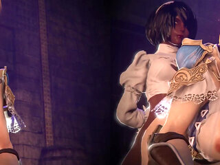 2b-2p X Sophitia Split Screen (futa Shemale)
