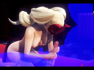 Persona 5 Hentai - Ann Takamari Handjob and Blowjob - Japanese Asian Manga Anime Film Game Porn