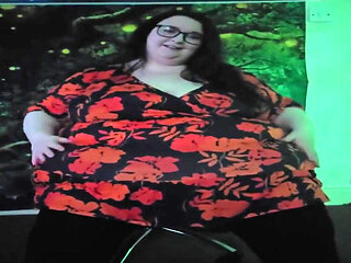 Sexy SSBBW Strip Tease on Office Chair