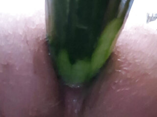 Deep Cucumber Anal Fuck Sissy Boy