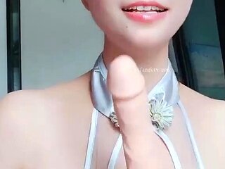 Amateur asian toyer toying at home