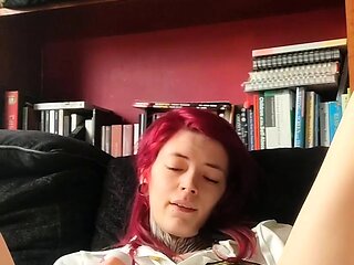 Hot redhead amateur teen girl riding and jerking boyfriend