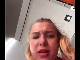 Public changing room tryst with teen blonde amateur