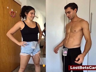 Rafaela and Igor Flexibly Strip Tease Each Other in Ball and Cup Game Before Wild Pounding Session