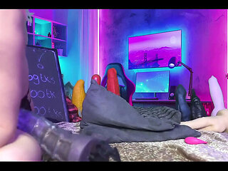 Siswet Anal Training with Dildo and Vibrator Solo Masturbation