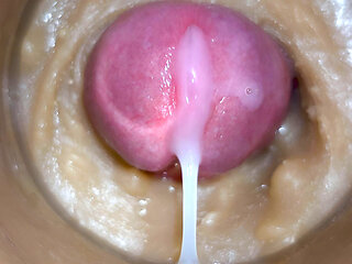 Extreme Close up! Injecting a Large Dose of Sperm Pussy Toy Camera 4K