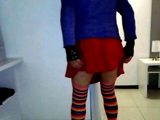 My little butt in a red skirt.