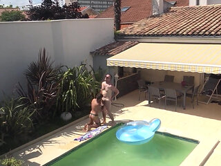 Creampied in jockstrap by Stepdaddy outdoor