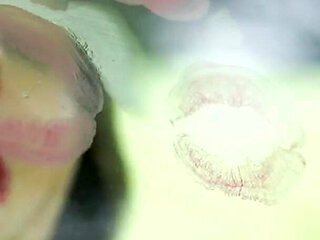 Naughty girl pink lipstick marks