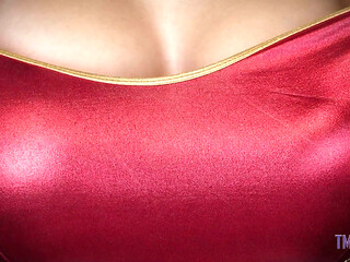 Horny Brunette Sunshine Tampa Plays Giant Tits After Transformation