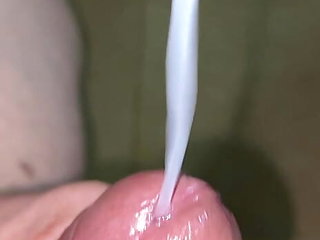 Cumshot with slow motion.