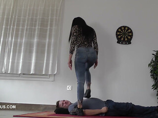 Under Beautiful Cleo's Big Platform Shoes