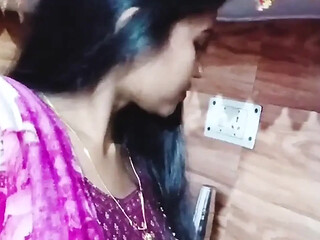 Desi Indian beauty gives horny blowjob to stepson