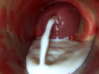 Camera Inside Deep Pussy Captures Huge Ejaculation of Sperm ASMR