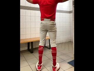 Buff Dilfjockdad87 Edges in the Locker Room in Baseball Gear