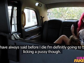 Pussy juices are flowing in this lesbian sex in a taxi video - Female Fake Taxi