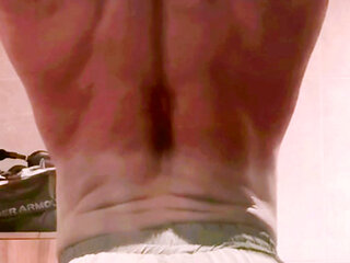 Black Muscle Upper Body Post Workout Pumped Flex Show