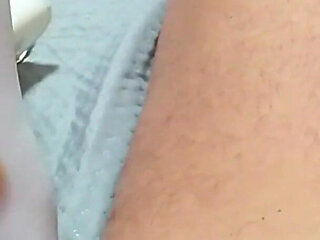 MILF Plays with Her Feet and Cock and Gets a Cumshot on Her Pantyhose, POV