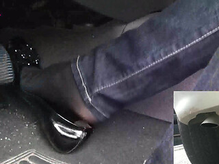 Revving with Exhaust Shot in Black Ballet Flats