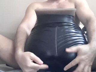 Leather ass rubber sextoy