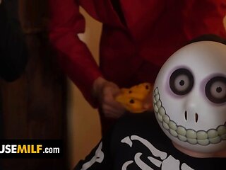 When it comes to halloween pranks, nobody is nicer than these three naughty step siblings - freeusemilf