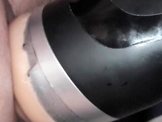French guy with lubed sex toys