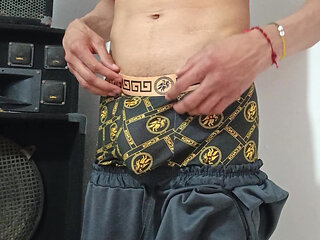 young man shows himself masturbating alone