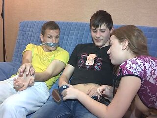 Dashing babe gets roughly fucked by another guy in restless fetishes