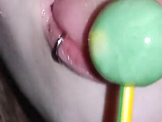 Marishka showed how she sucks dick on the example of chupachups