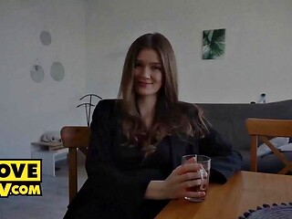 Brunette Mirari Hubs Secret Cowgirl Ride on Colleague