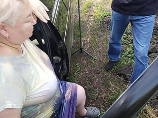 Slut Sucks My Dick in the Parking Lot in the Park Until I Cum