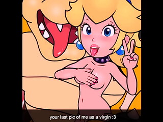 Bowser x Peach - Superstar Sexting - Naive Route, NO COMMENTARY, game by DryBoneX