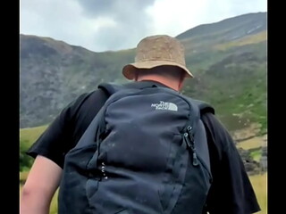Public blowjob on the mountains with huge cumload