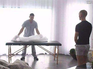 Bryson Belair Gives Seth Santoro a Steamy In-Call Massage with Deep Blowjobs, Hard Anal Pounding
