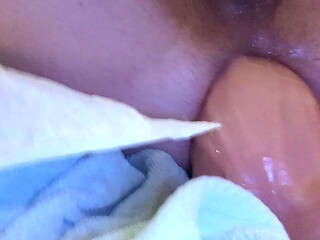 Close up anal toy 3.5" diameter dildo
