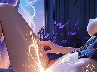 Lustrender: Mystic Pregnant Pissing Rooftop Neon Dominatrix - Ai Video